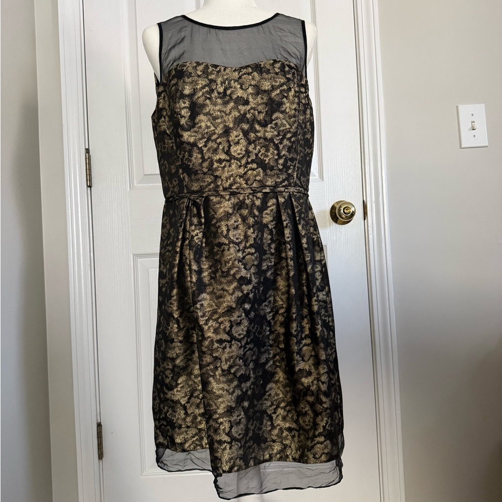 Donna Ricco Black & Gold Cocktail Dress - Sz12
